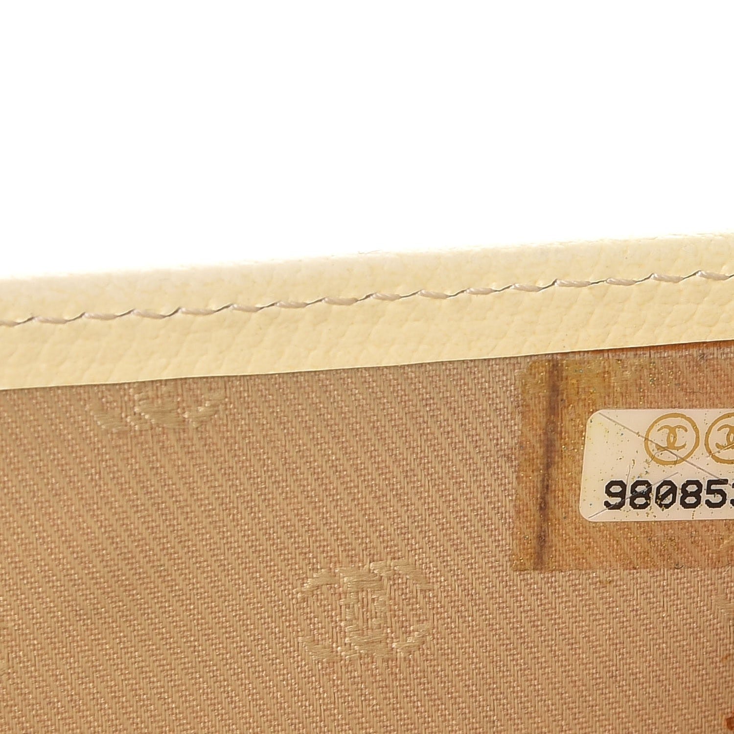 Chanel Grained Calfskin CC Button Card Holder Beige 8 of 10