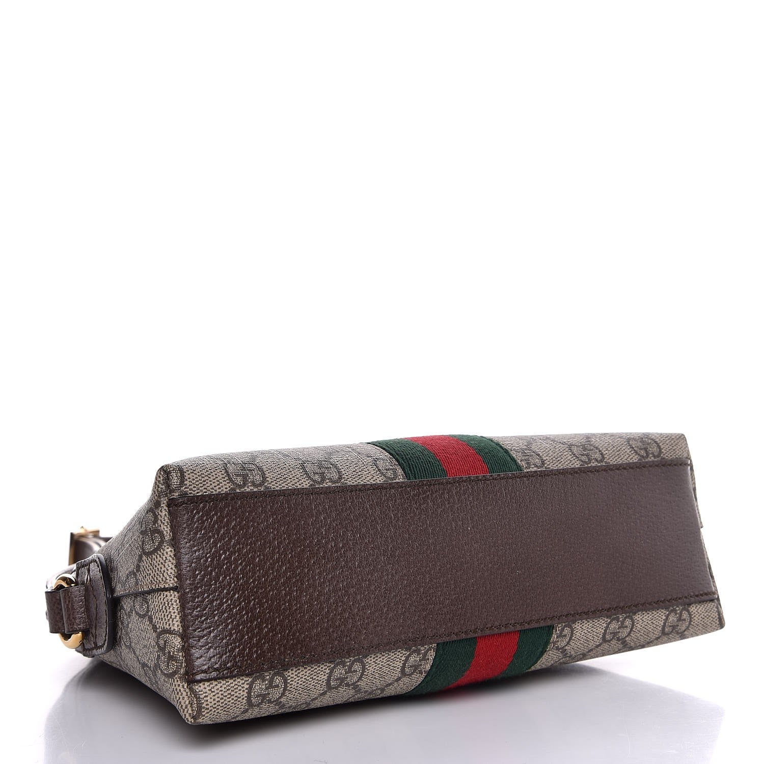 Gucci GG Supreme Monogram Textured Dollar Calfskin Web Small Ophidia Dome Shoulder Bag Beige Ebony New Acero 4 of 8