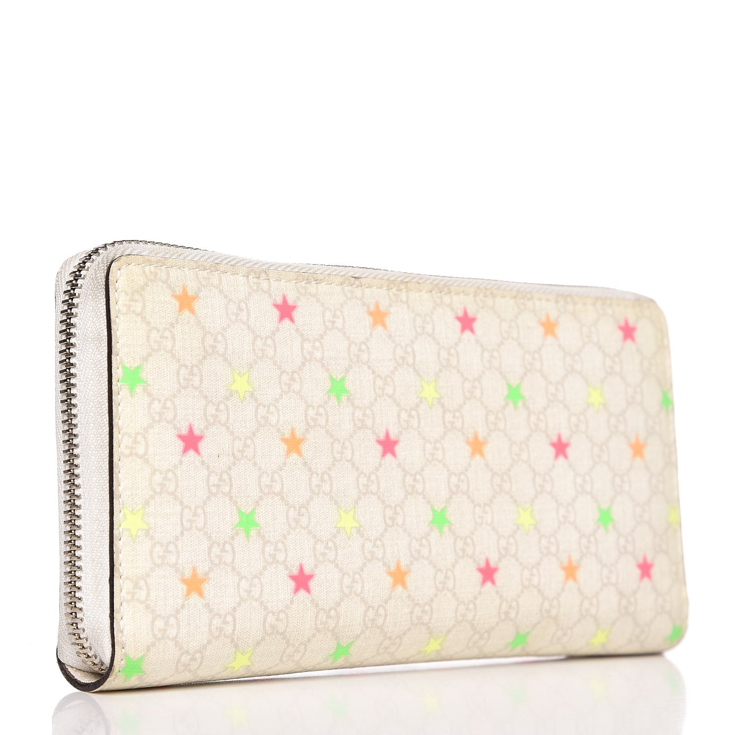 Gucci Micro GG Supreme Stars GG Pierce Zip Around Wallet White 3 of 7