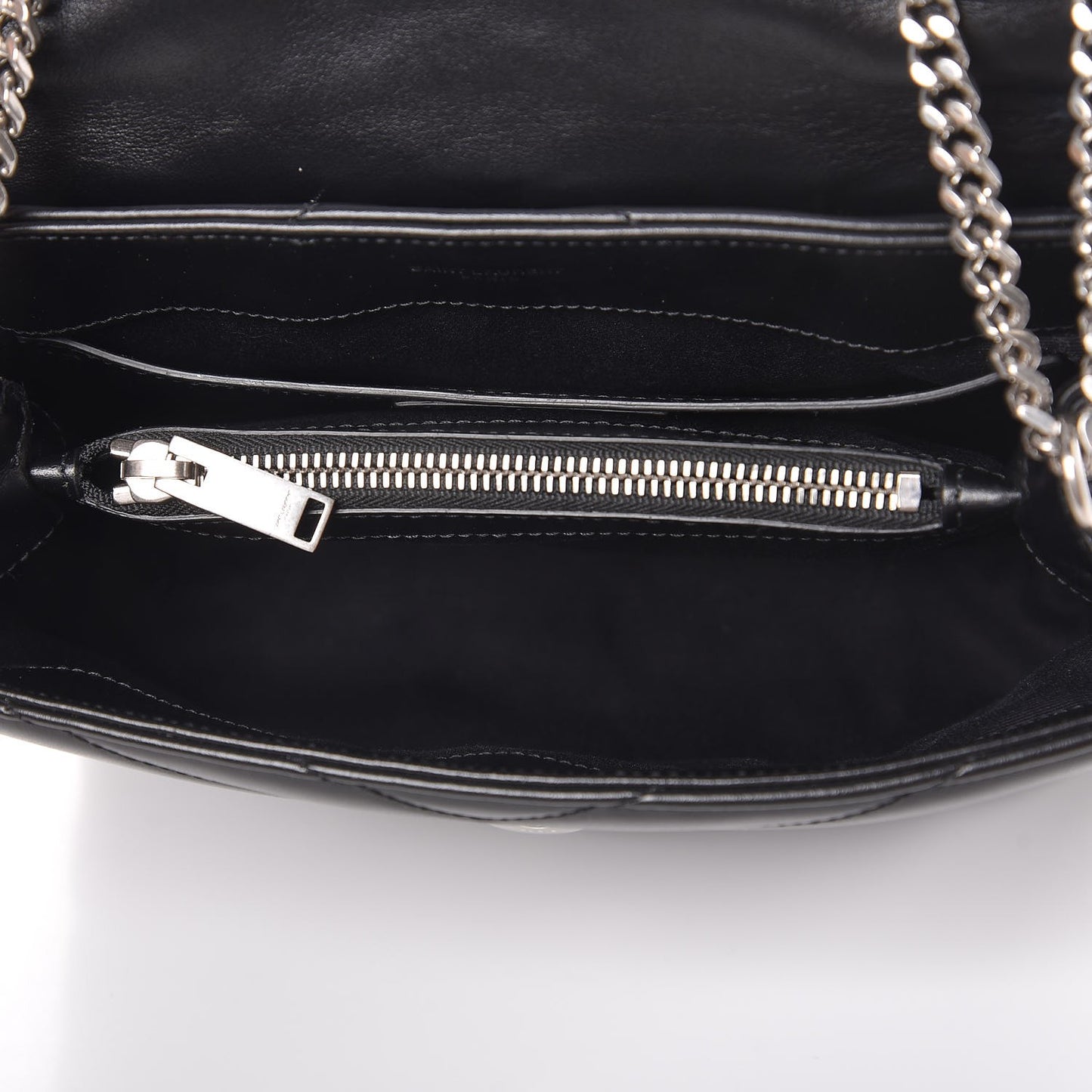 Calfskin Y Quilted Monogram Small Loulou Chain Satchel Black