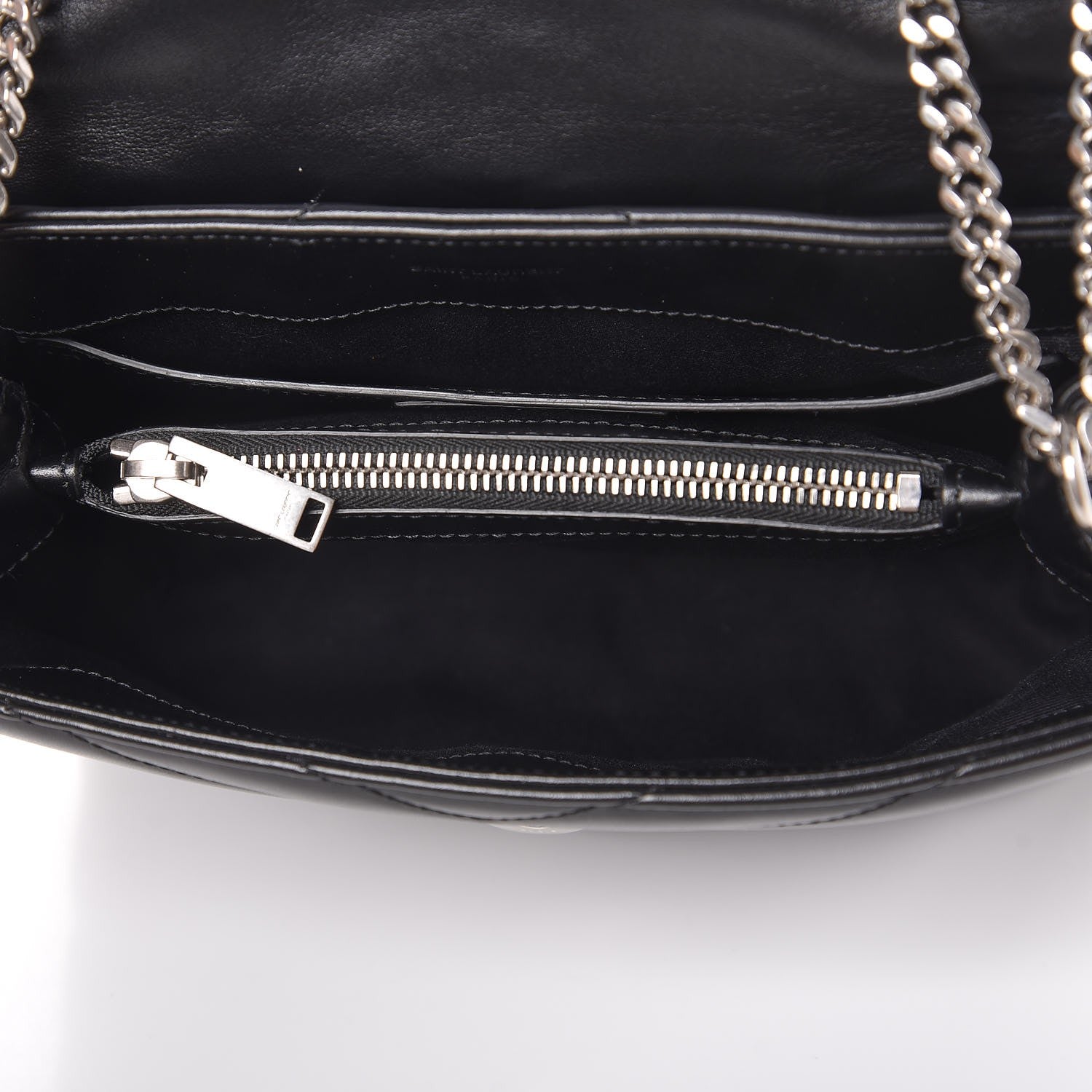 Saint Laurent Calfskin Y Quilted Monogram Small Loulou Chain Satchel Black 5 of 7
