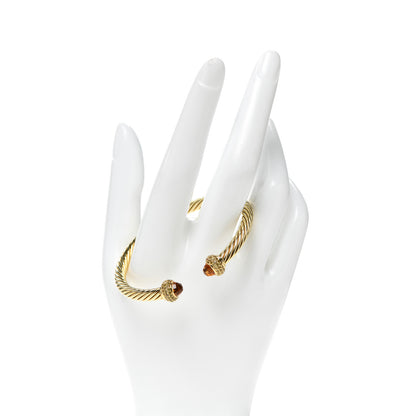 David Yurman 18K Yellow Gold Citrine Yellow Sapphire 5mm Candy Cable Bracelet 2 of 6