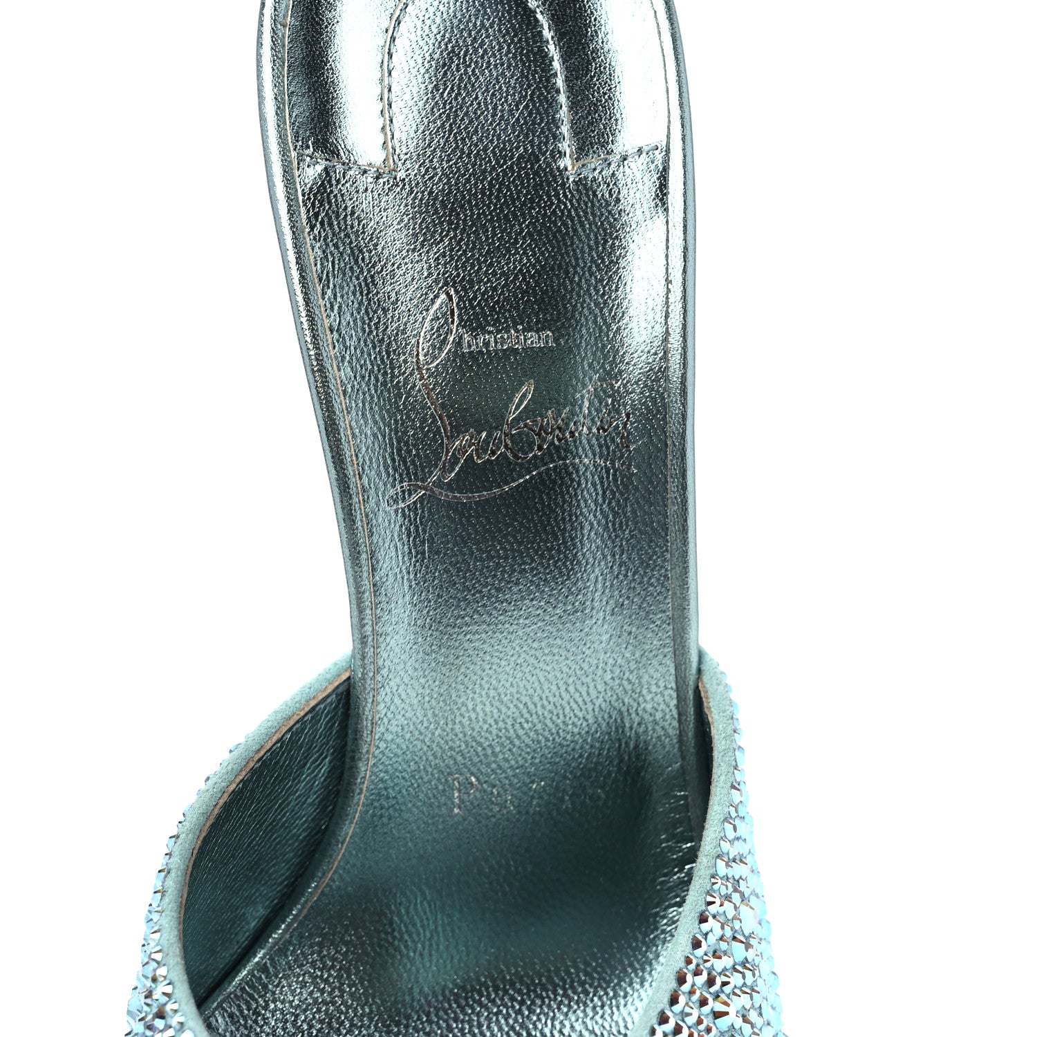 Christian Louboutin Suede Crystal Strass Me Dolly 100 Sandals 37 Mint 7 of 7
