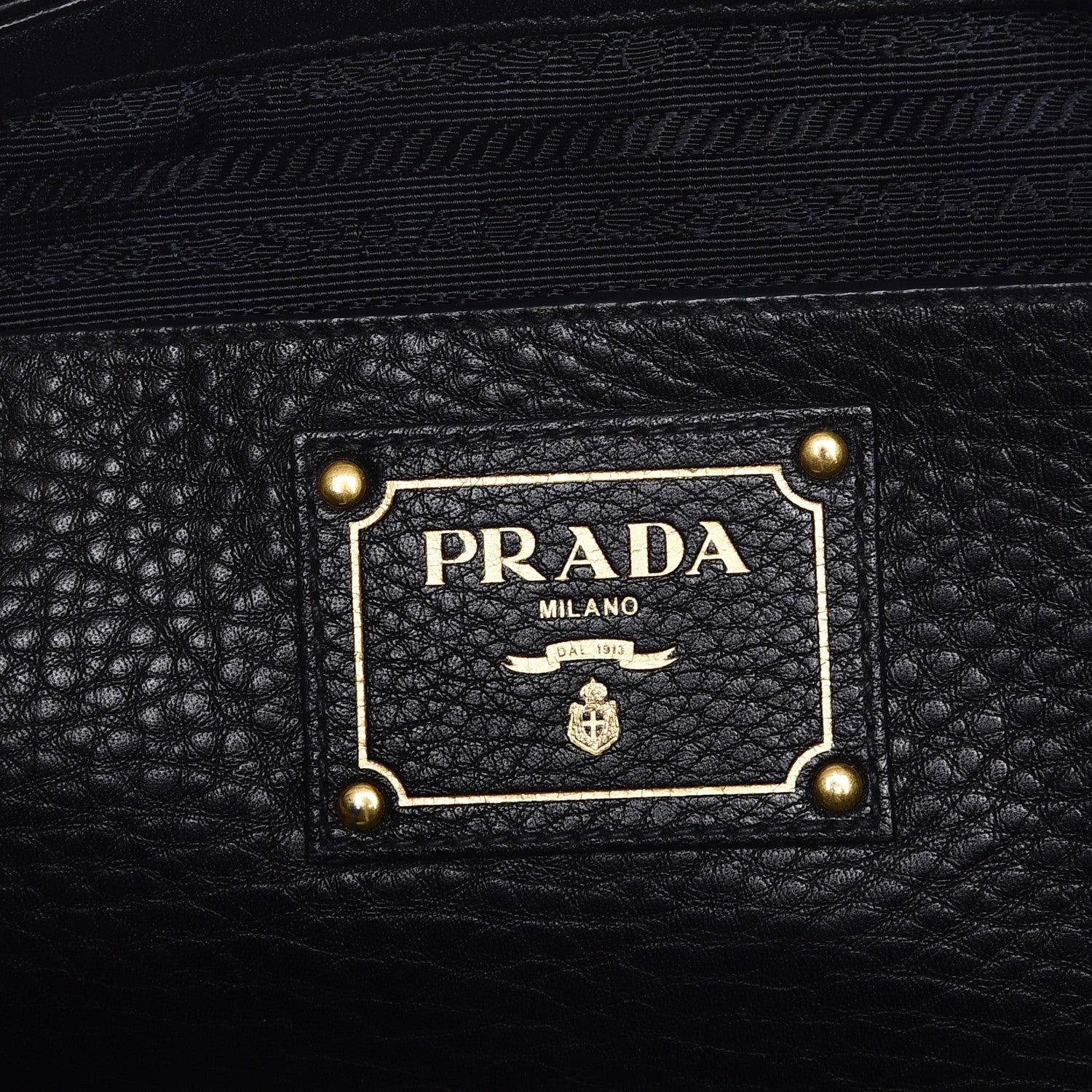 Prada Vitello Daino Side Pocket Shoulder Bag Black 6 of 11