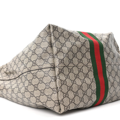 Gucci Tender GG Supreme Monogram Textured Dollar Calfskin Web Medium Jackie 1961 Crossbody Bag Beige Ebony New Acero 9 of 10