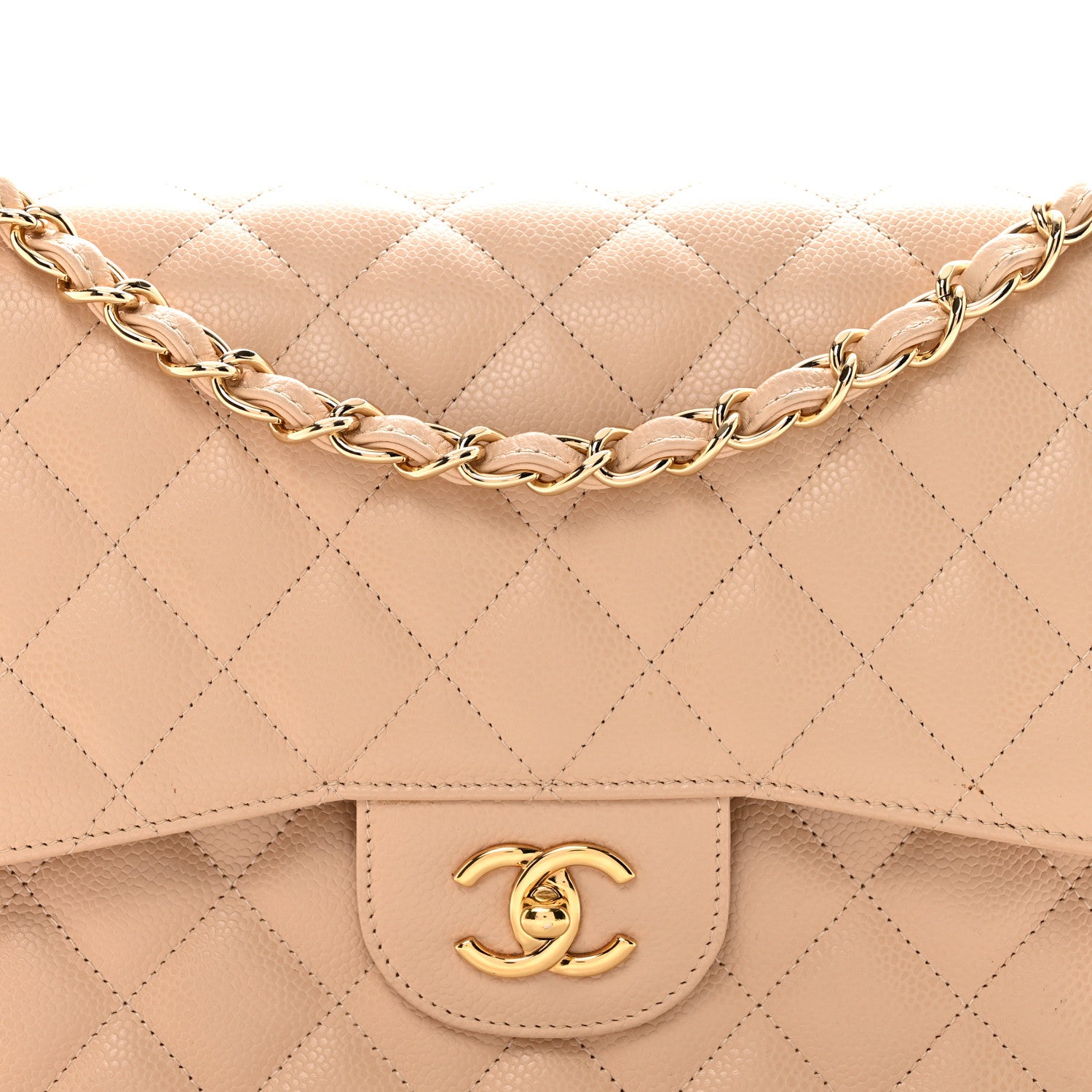Chanel Caviar Quilted Jumbo Double Flap Beige Clair 8 of 12