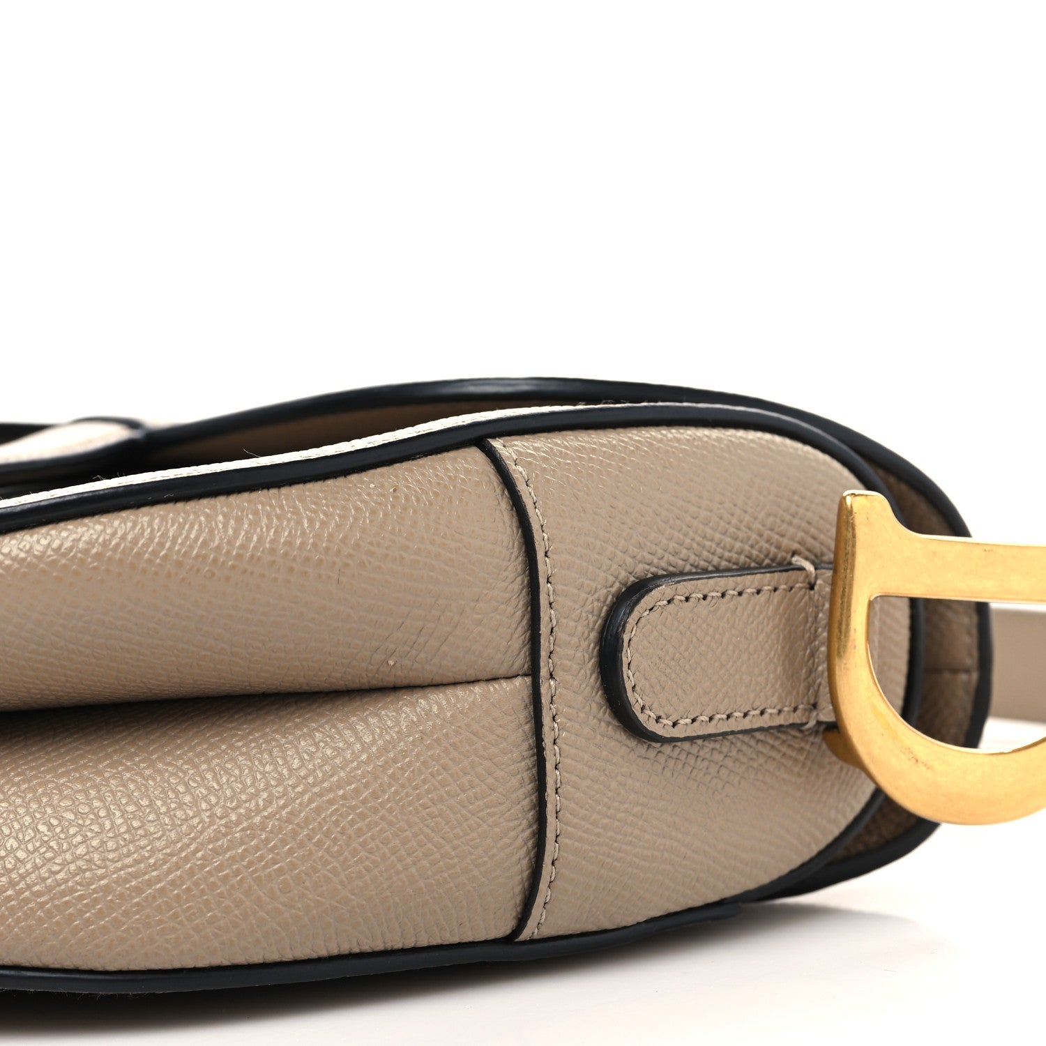 Christian Dior Grained Calfskin Saddle Bag Warm Taupe 10 of 12