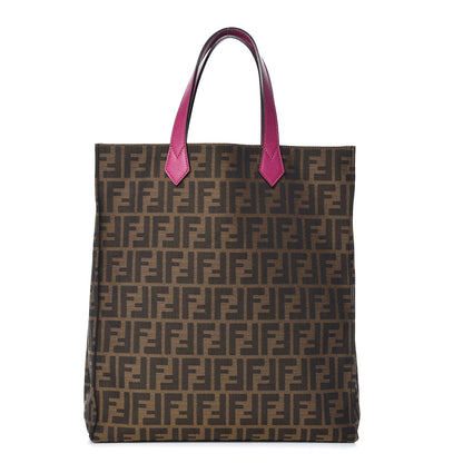 Fendi Zucca Vitello Elite Special Shopping Tote Tobacco Fuxia 1 of 10