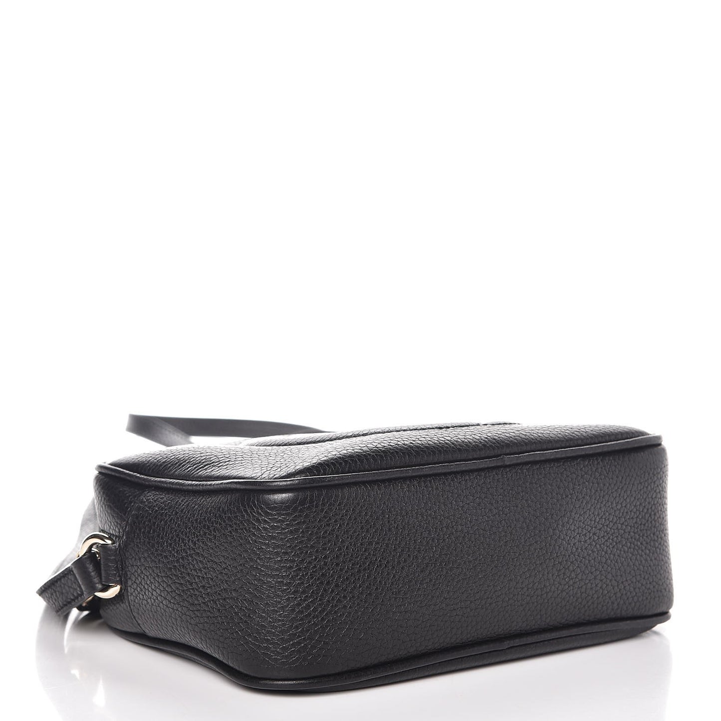 Pebbled Calfskin Small Soho Disco Bag Black