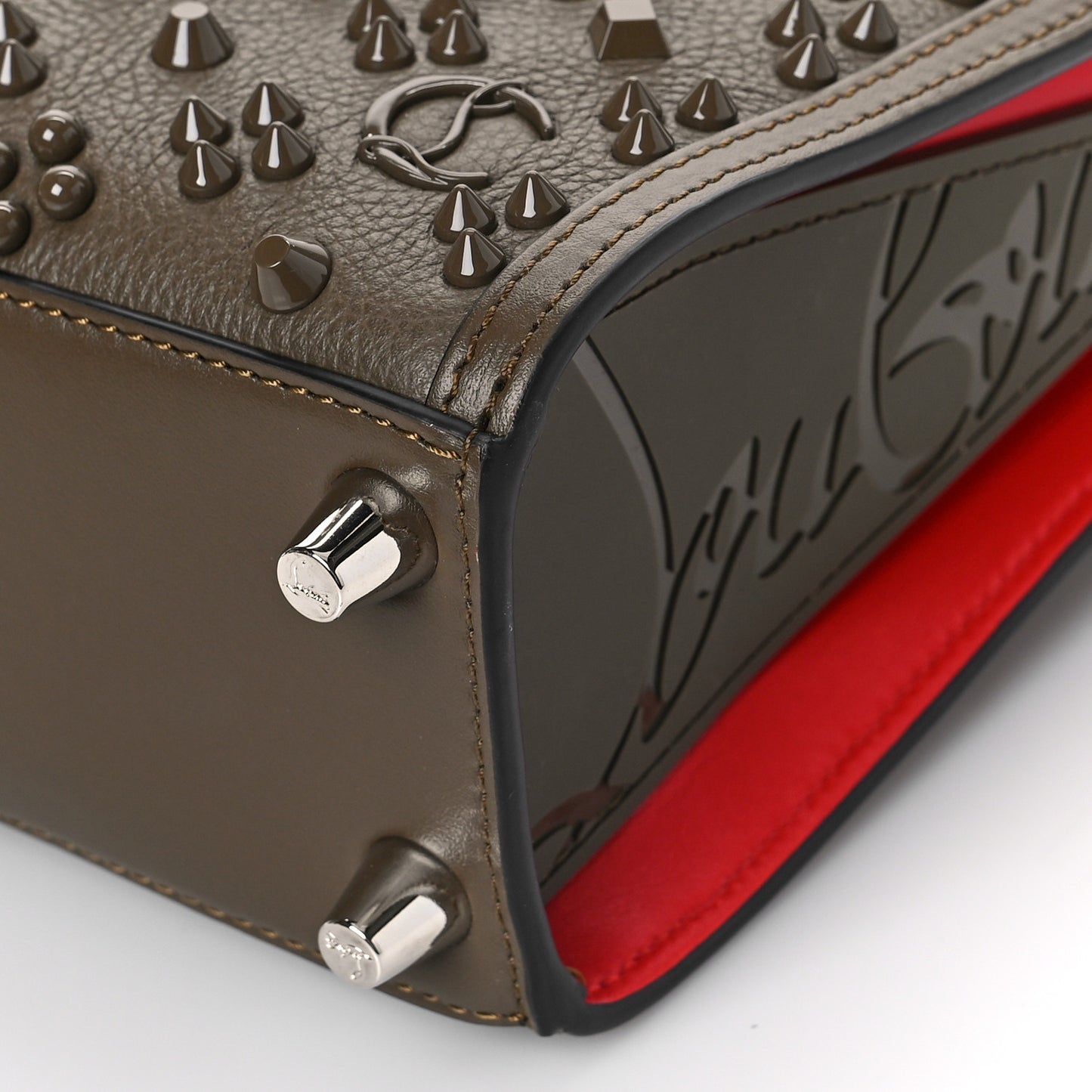 Calfskin Spikes Loubinthesky Mini Paloma Silex
