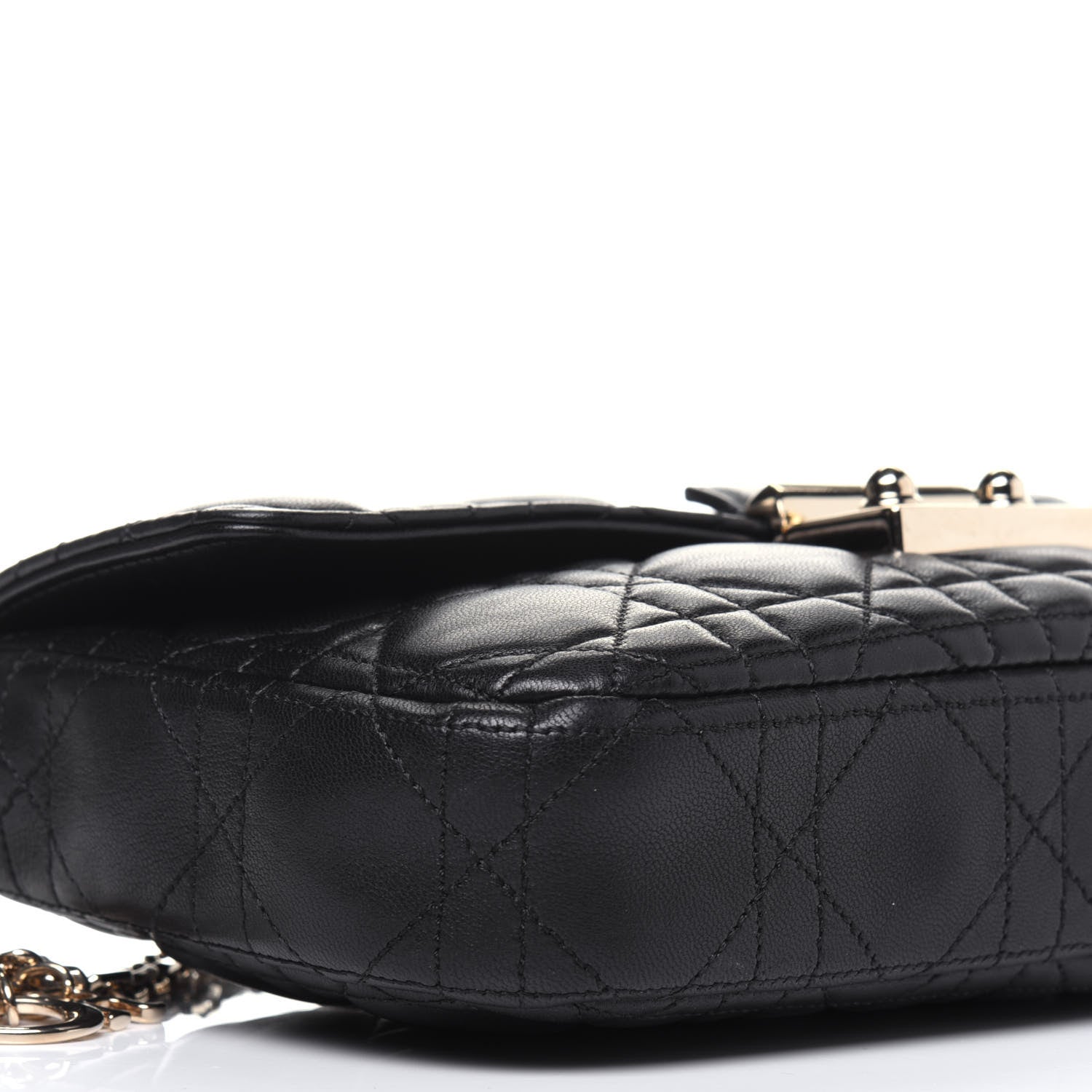 Christian Dior Lambskin Cannage New Lock Pouch Black 11 of 12