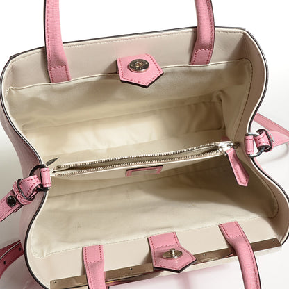 Fendi Vitello Elite Flamingo Mink Monster Charm Petite 2Jours Tote Pink Multicolor 5 of 9
