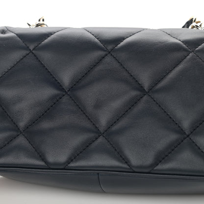 Chanel Lambskin Quilted Small Easy Carry Flap Navy 11 of 12
