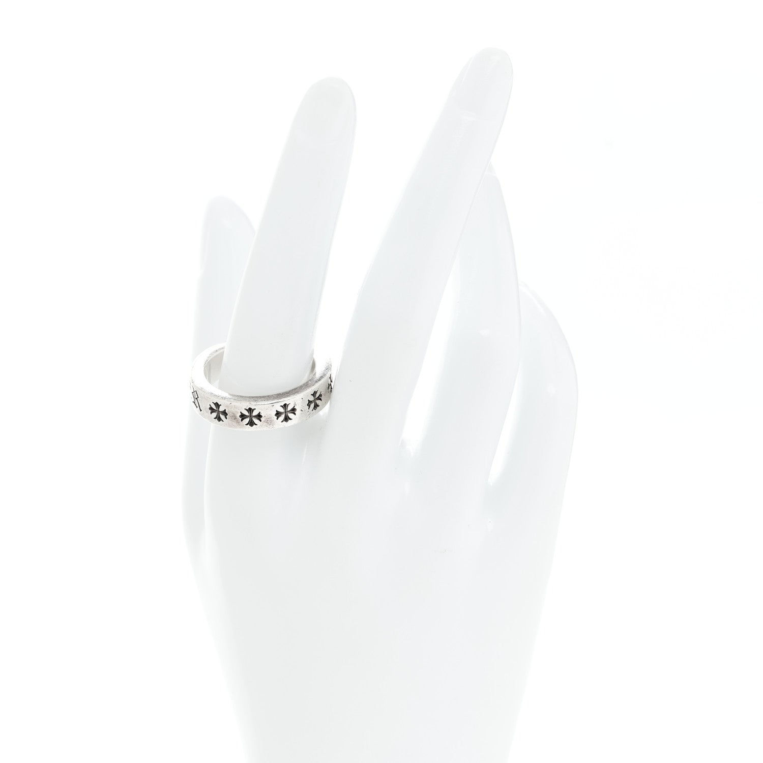 Chrome Hearts Sterling Silver Cross CH Forever Spacer Ring 61 9.5 2 of 5