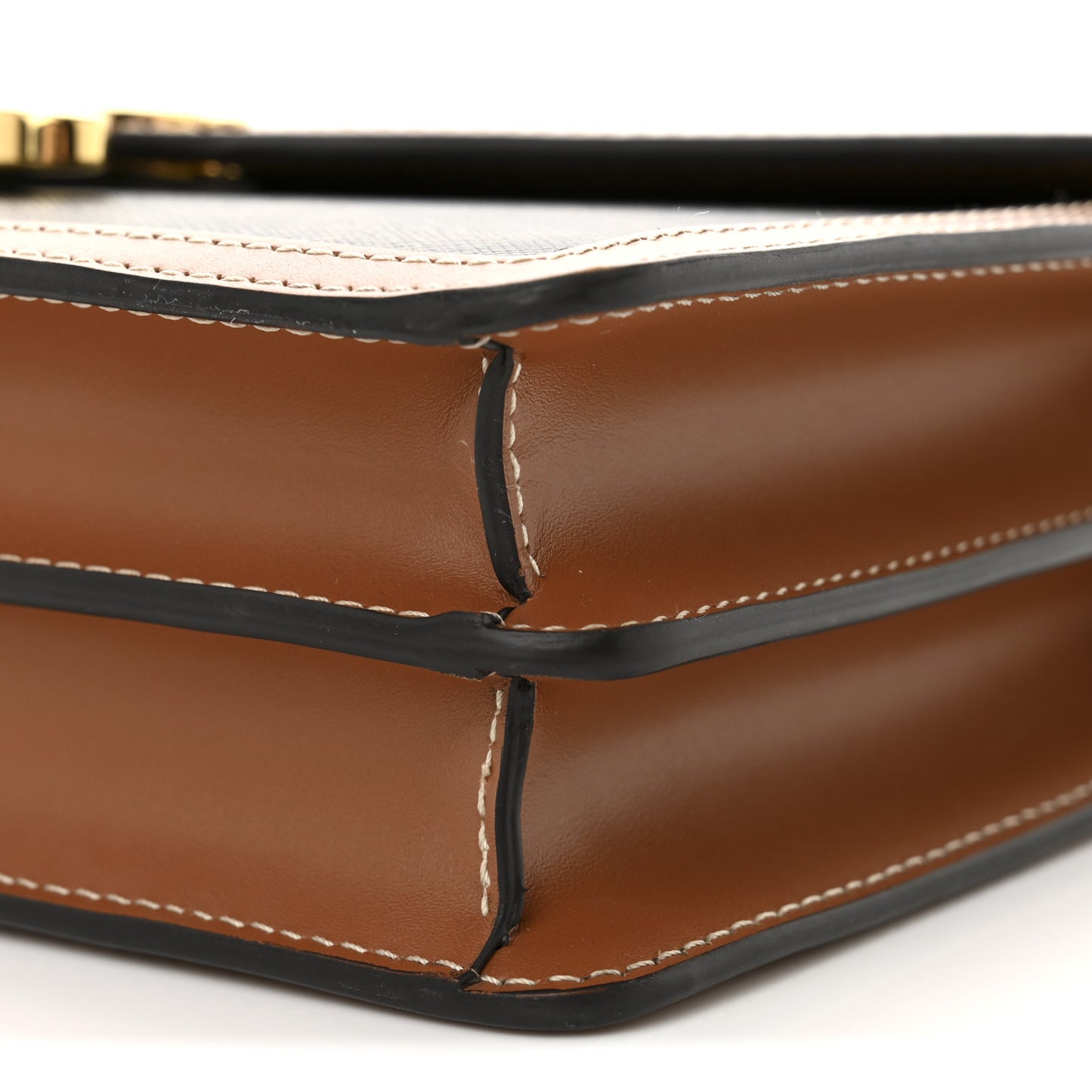 Triomphe Canvas Calfskin Enveloppe Bag Tan