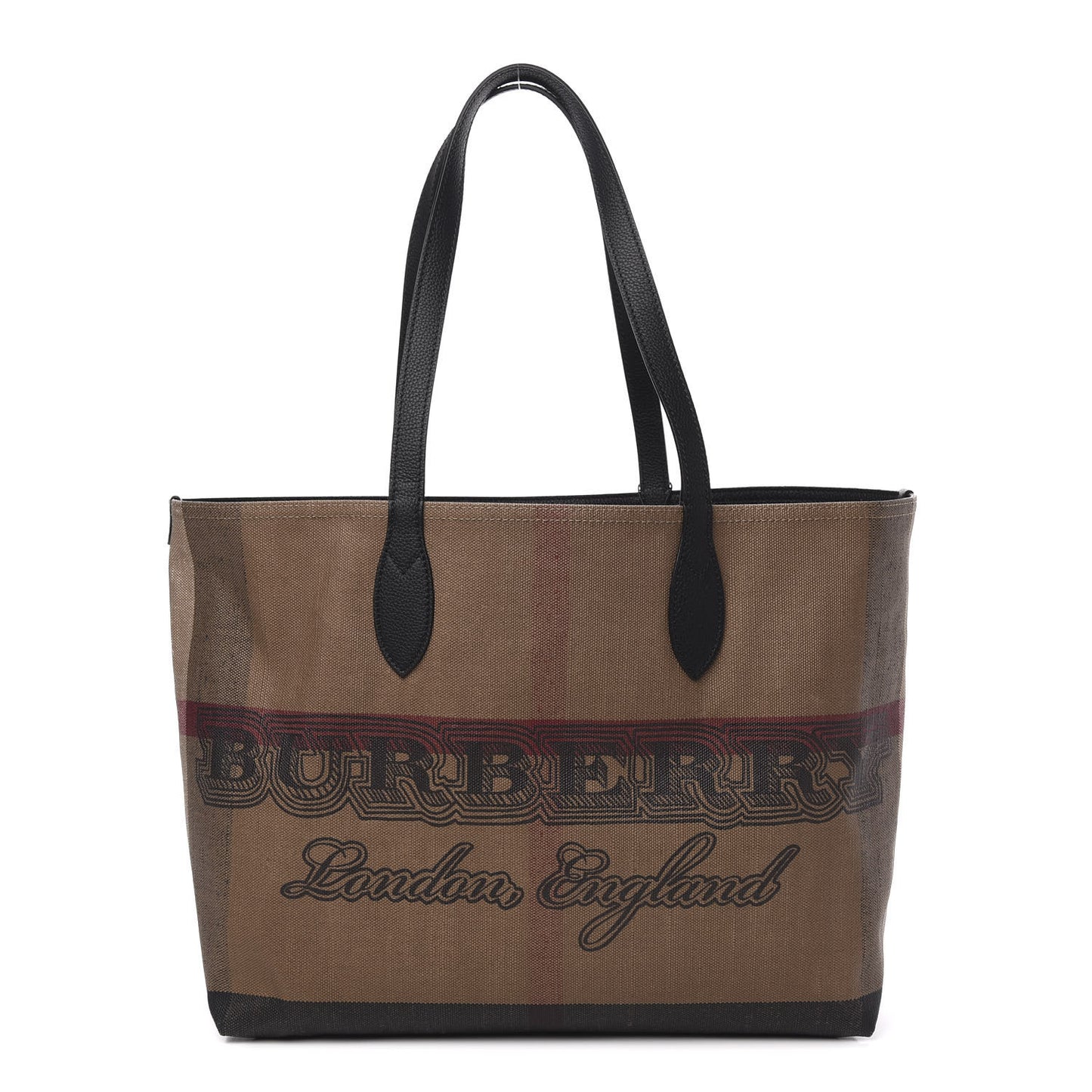 Coated Canvas Mega Check Medium Doodle Tote Black