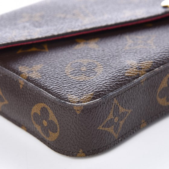 Louis Vuitton Monogram Pochette Felicie Chain Wallet Fuchsia 9 of 11