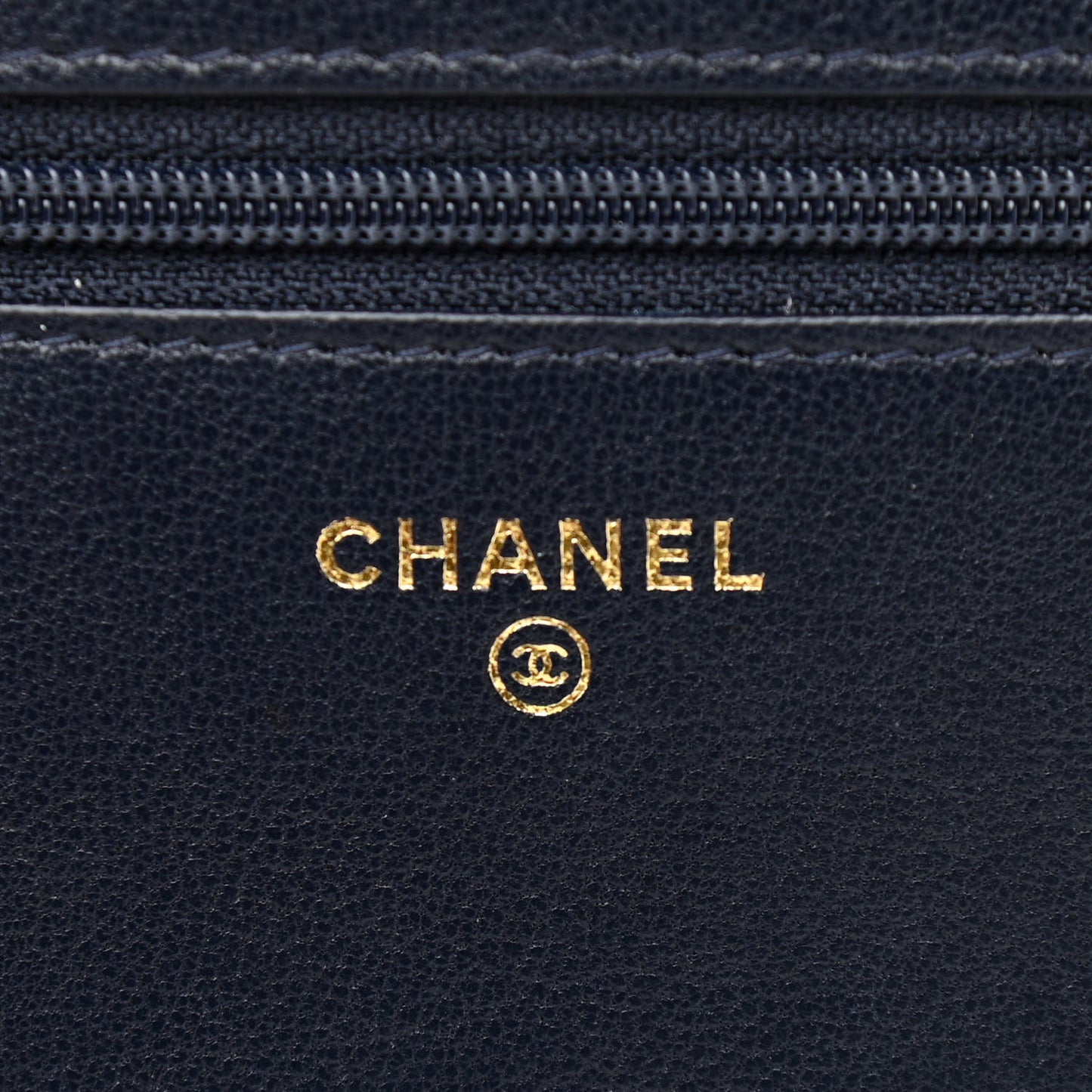 Sheepskin Quilted Mademoiselle Vintage Wallet On Chain WOC Navy