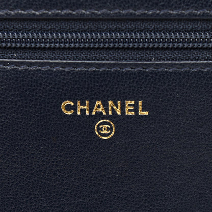 Chanel Sheepskin Quilted Mademoiselle Vintage Wallet On Chain WOC Navy 6 of 13