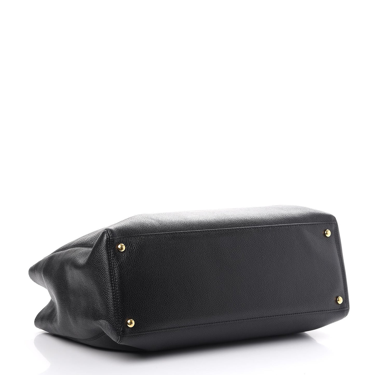 Calfskin Cerf Executive Shopper Tote Black