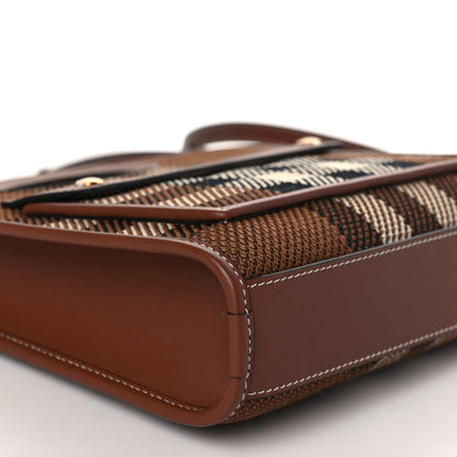 Burberry Smooth Calfskin Canvas Check Mini Pocket Bag Dark Birch Brown 6 of 7