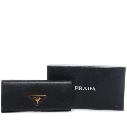 Prada Saffiano Continental Flap Wallet Nero Black 5 of 9