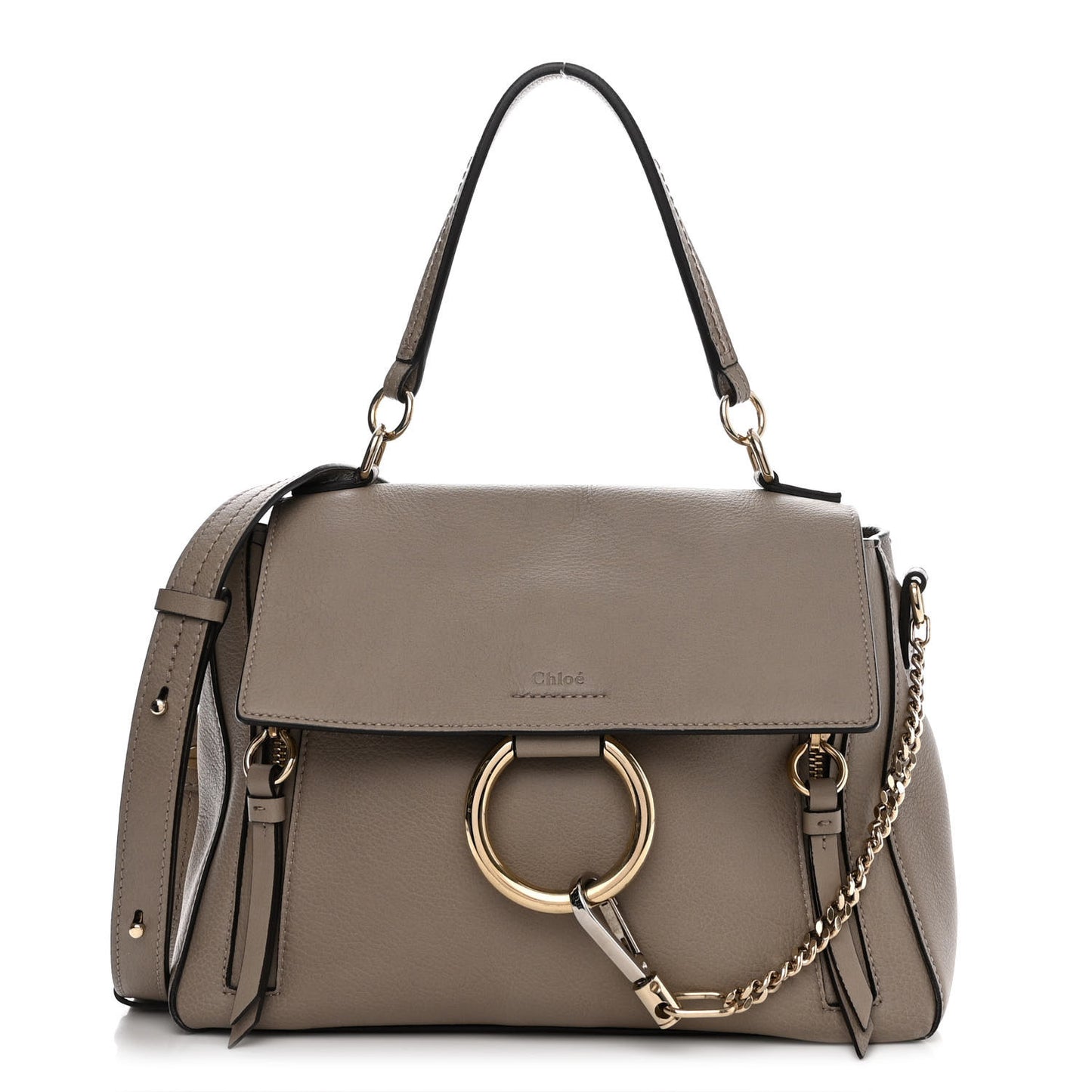 Calfskin Medium Faye Day Shoulder Bag Motty Grey