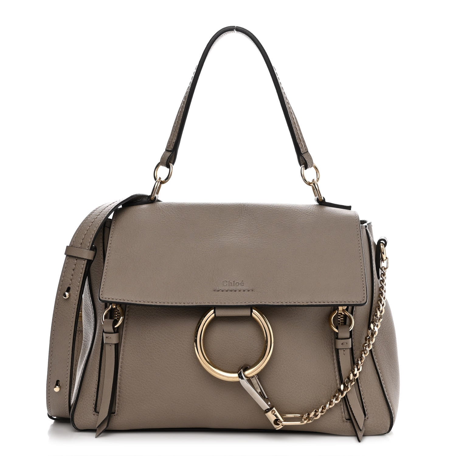 Chloe Calfskin Medium Faye Day Shoulder Bag Motty Grey 1 of 17