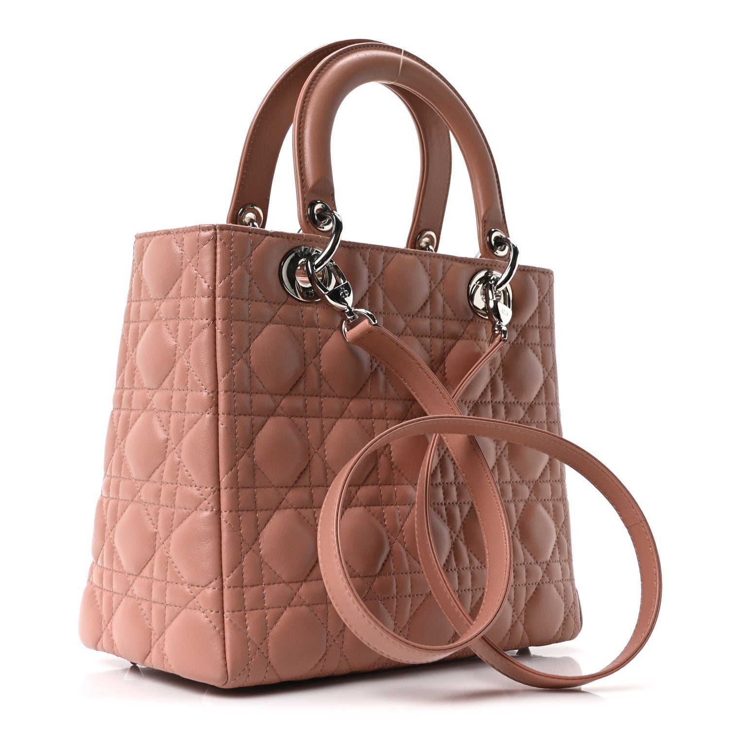 Christian Dior Lambskin Cannage Medium Lady Dior Bois de Rose 3 of 10