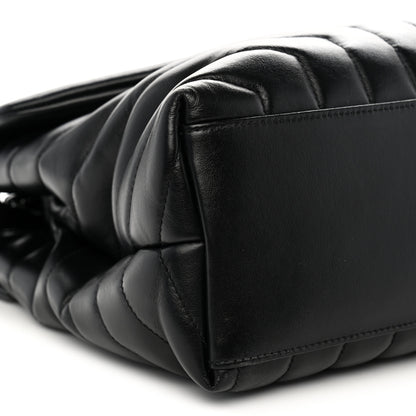 Saint Laurent Calfskin Y Quilted Monogram Monochrome Medium Loulou Chain Satchel Black 9 of 11
