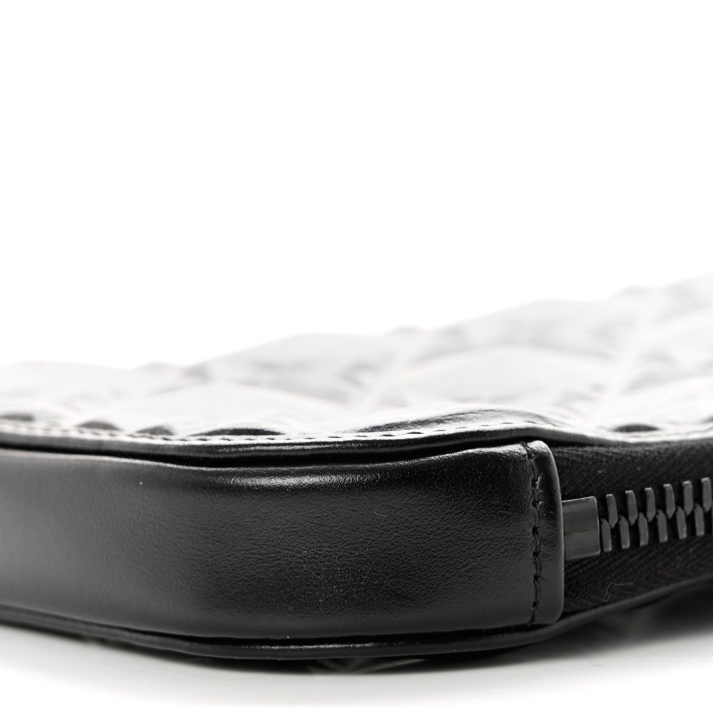 Calfskin Cannage Diamond Cannage Phone Holder Black