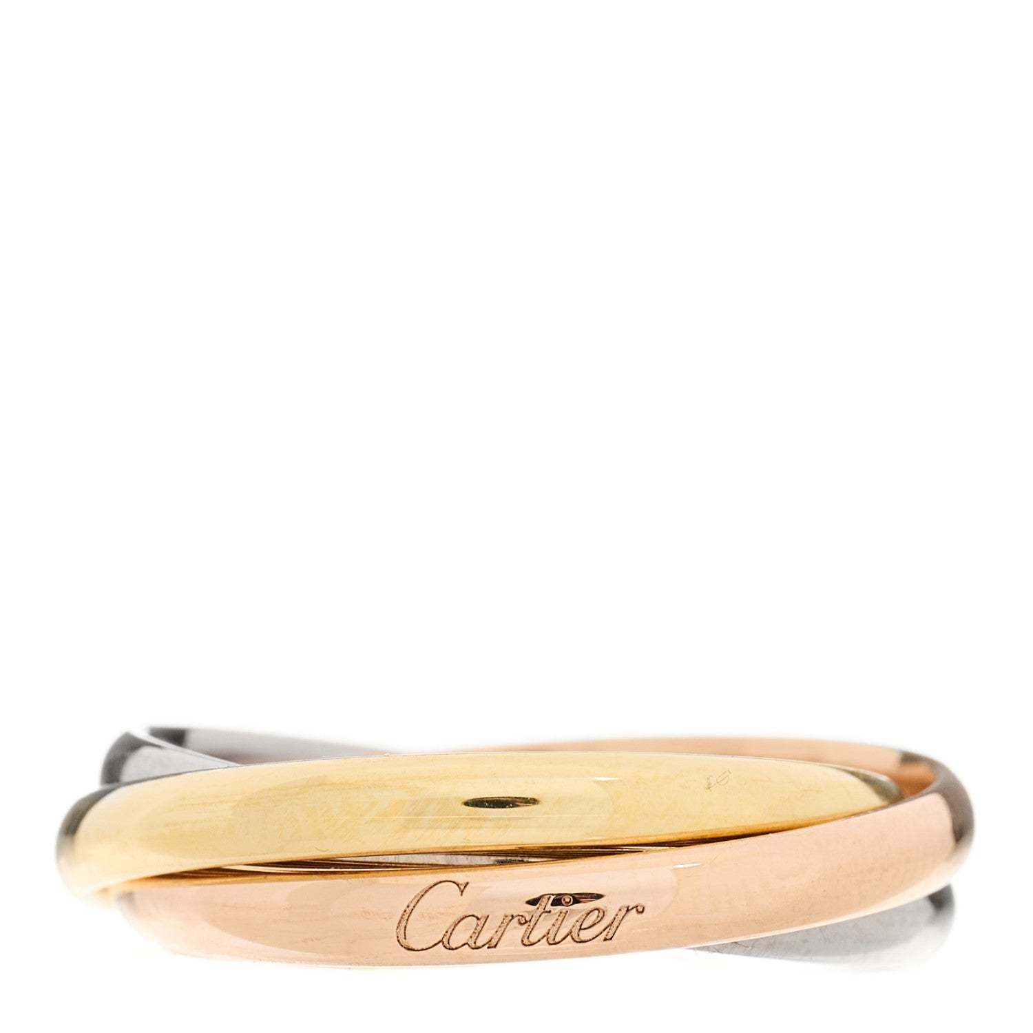 Cartier 18K Pink Yellow White Gold Small Trinity Ring 57 8 1 of 5