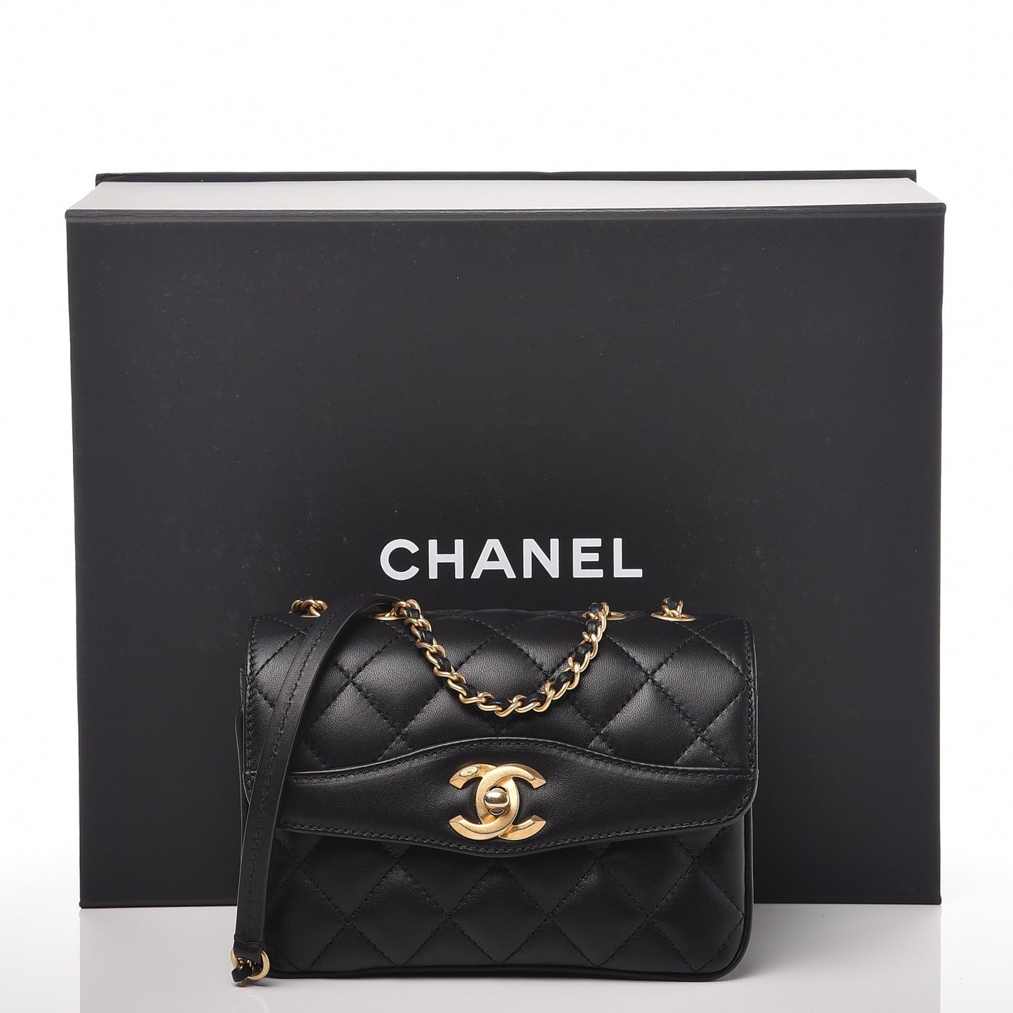 Lambskin Quilted Small Coco Vintage Flap Black