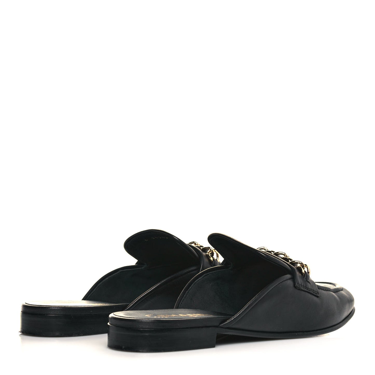 Lambskin Chain CC Mules 40 Black