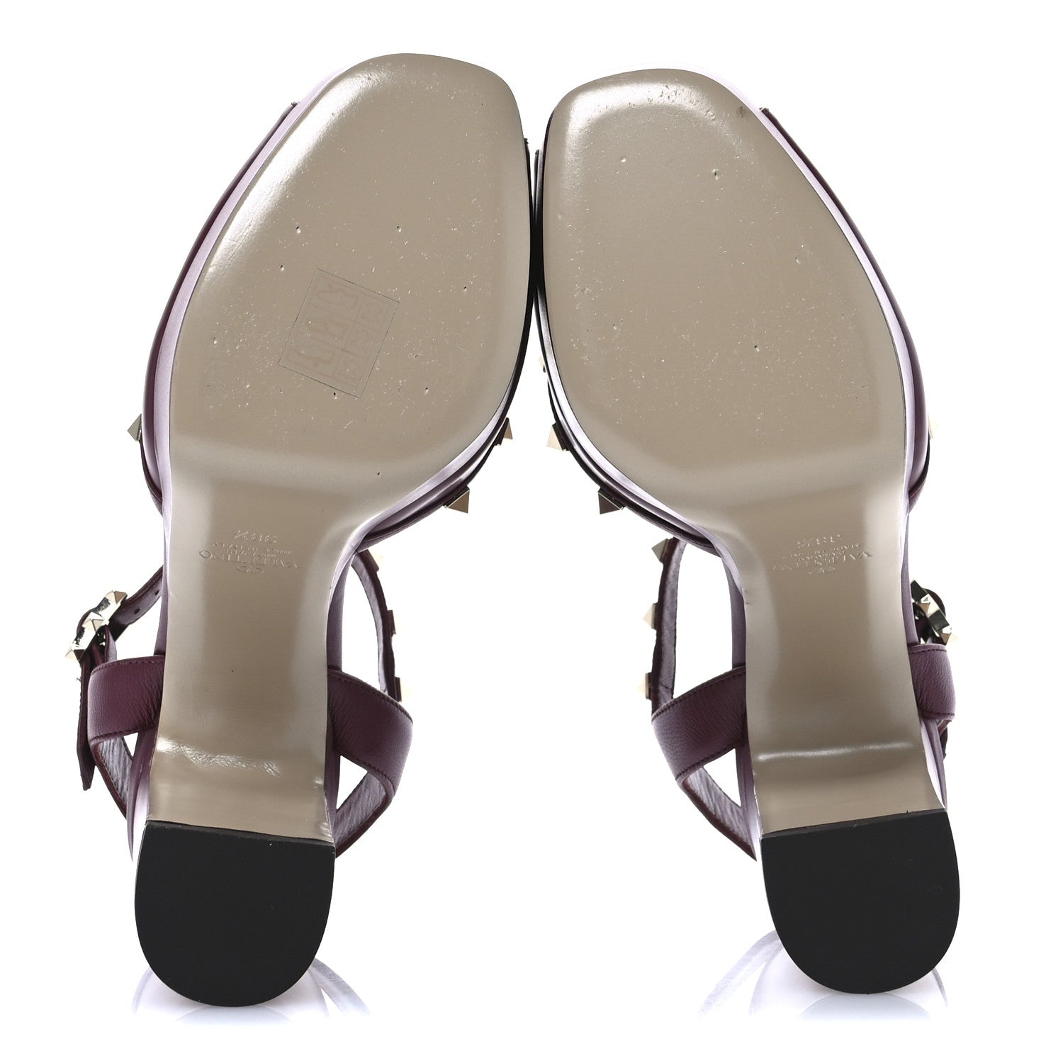 Valentino Garavani Calfskin Rockstud Platform Sandals 38.5 Cerise 6 of 10