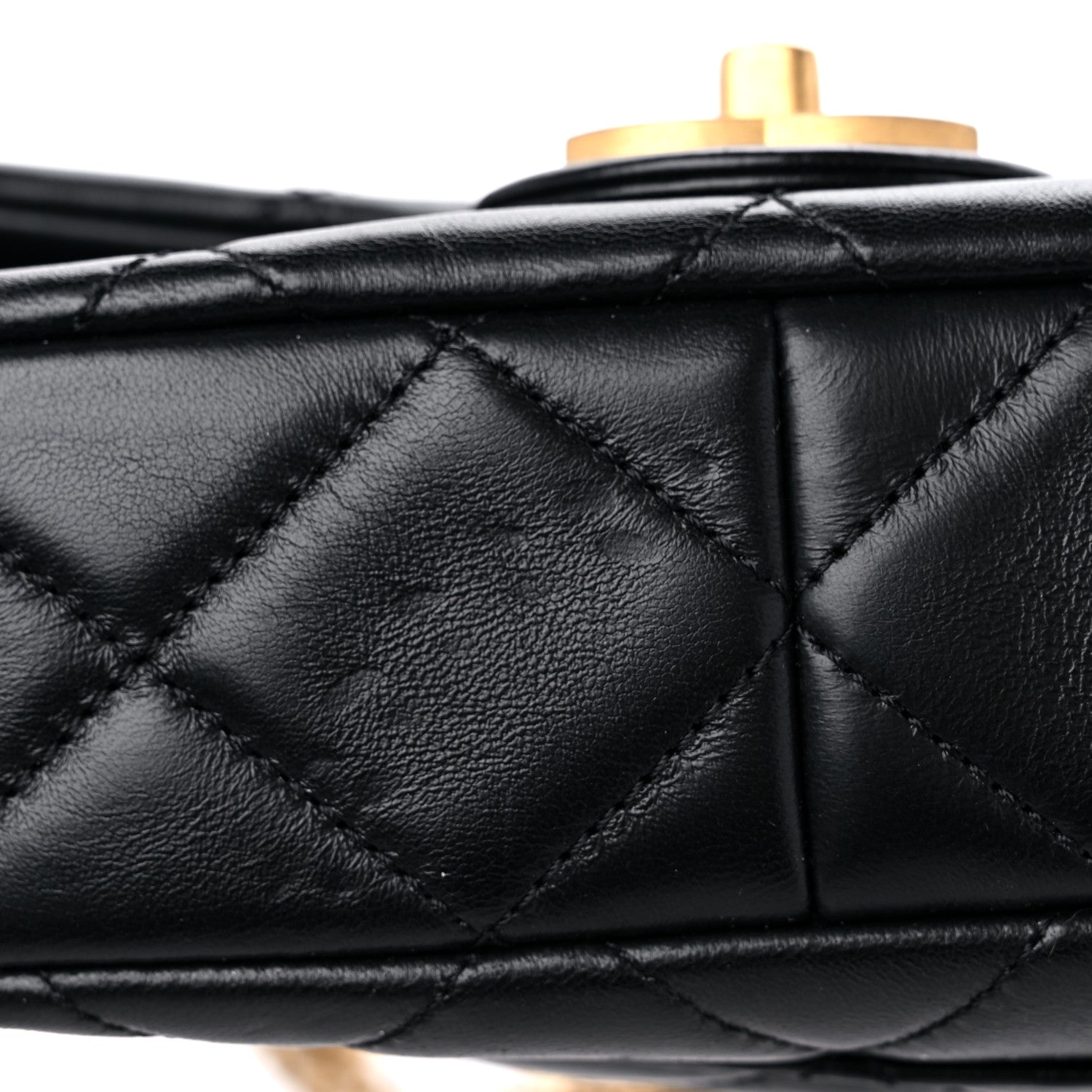 Chanel Lambskin Enamel Quilted Pending CC Square Flap Black 10 of 11