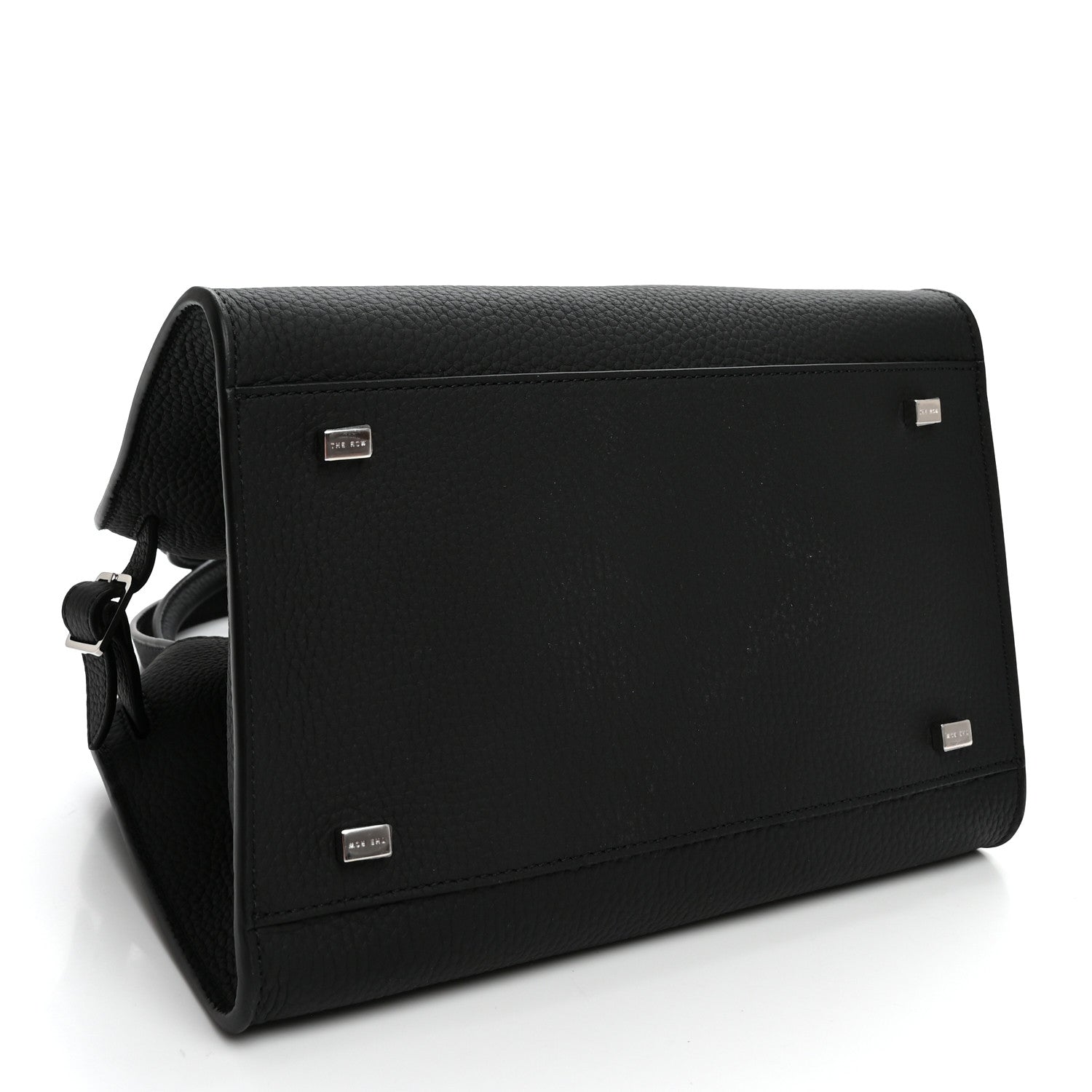 The Row Grained Calfskin Soft Margaux 10 Bag Black 4 of 9