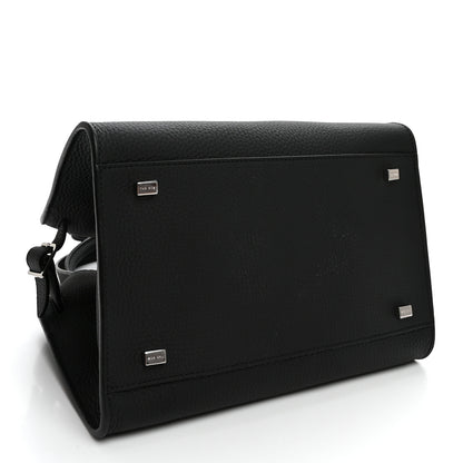 The Row Grained Calfskin Soft Margaux 10 Bag Black 4 of 9