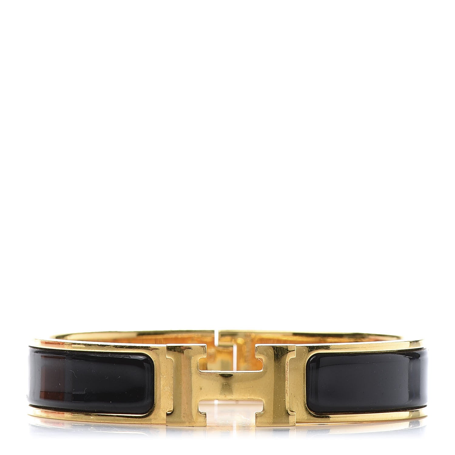 Hermes Enamel Narrow Clic Clac H Bracelet PM Black 1 of 6