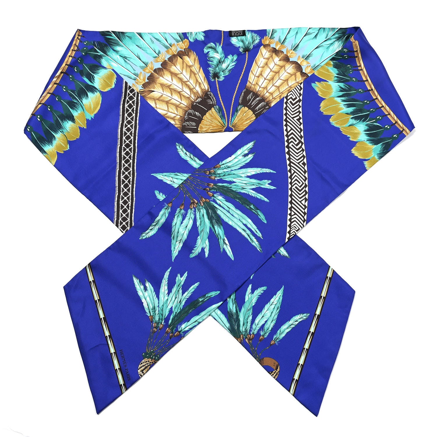 Hermes Silk Brazil Maxi Twilly Encre Turquoise Bronze 1 of 4