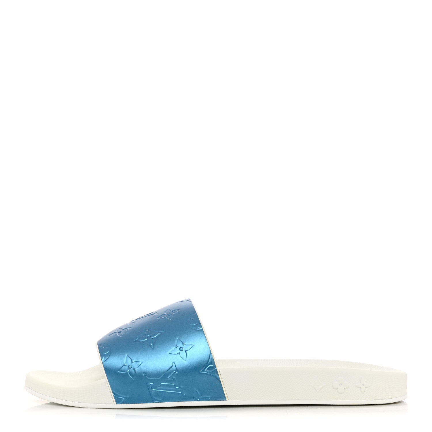 Louis Vuitton Iridescent Rubber Monogram Mens Waterfront Mules 10.5 Blue 1 of 9