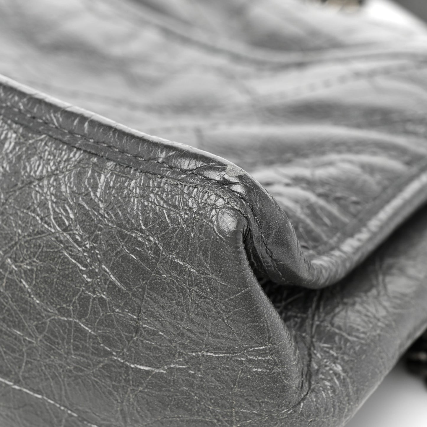 Crinkled Calfskin Matelasse Monogram Medium Niki Chain Satchel Fog
