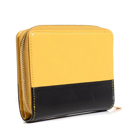 Celine Lambskin Zip Around Compact Wallet Sun Yellow Black 3 of 7