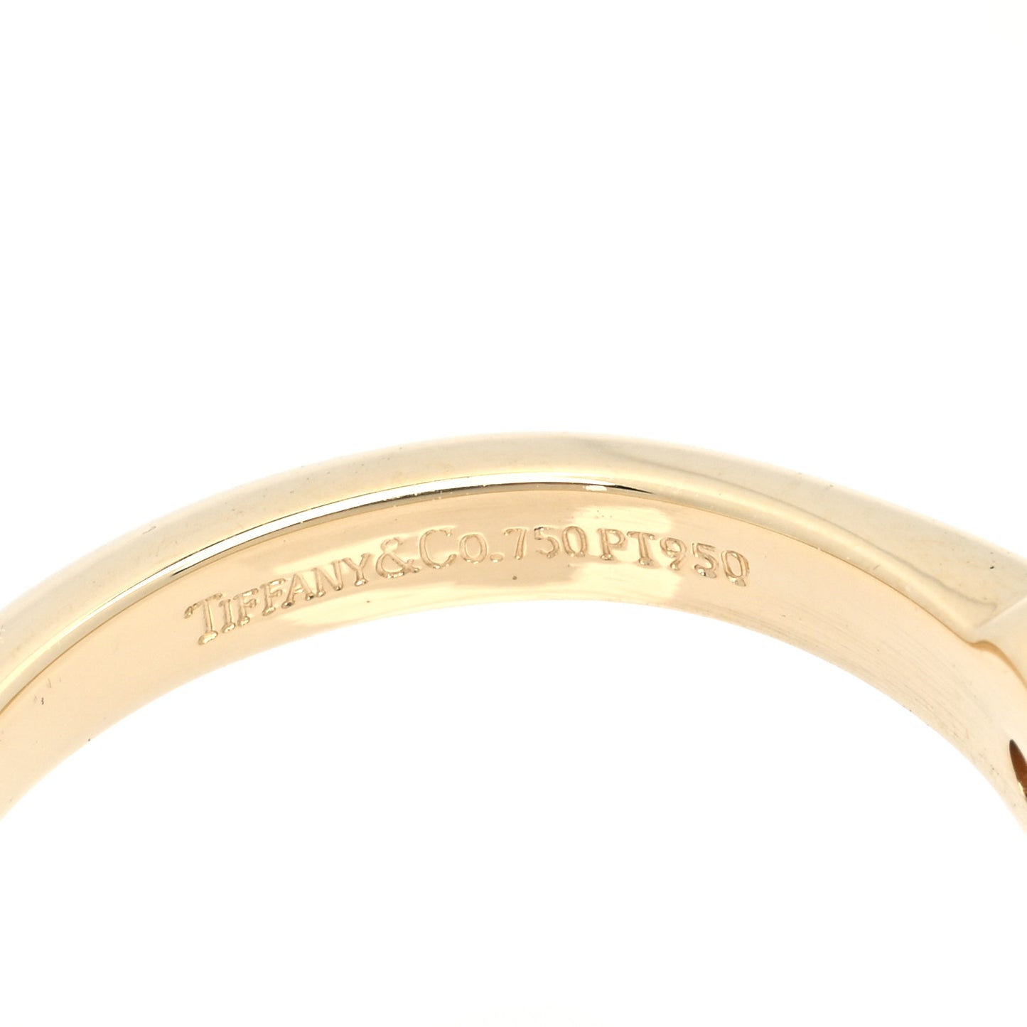 18K Yellow Gold Platinum Diamond .66ct Solitaire Engagement Ring 48 4.5