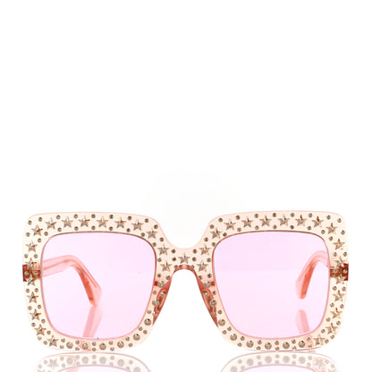 Gucci Acetate Crystal Oversize Sunglasses GG0148S Pink 2 of 8