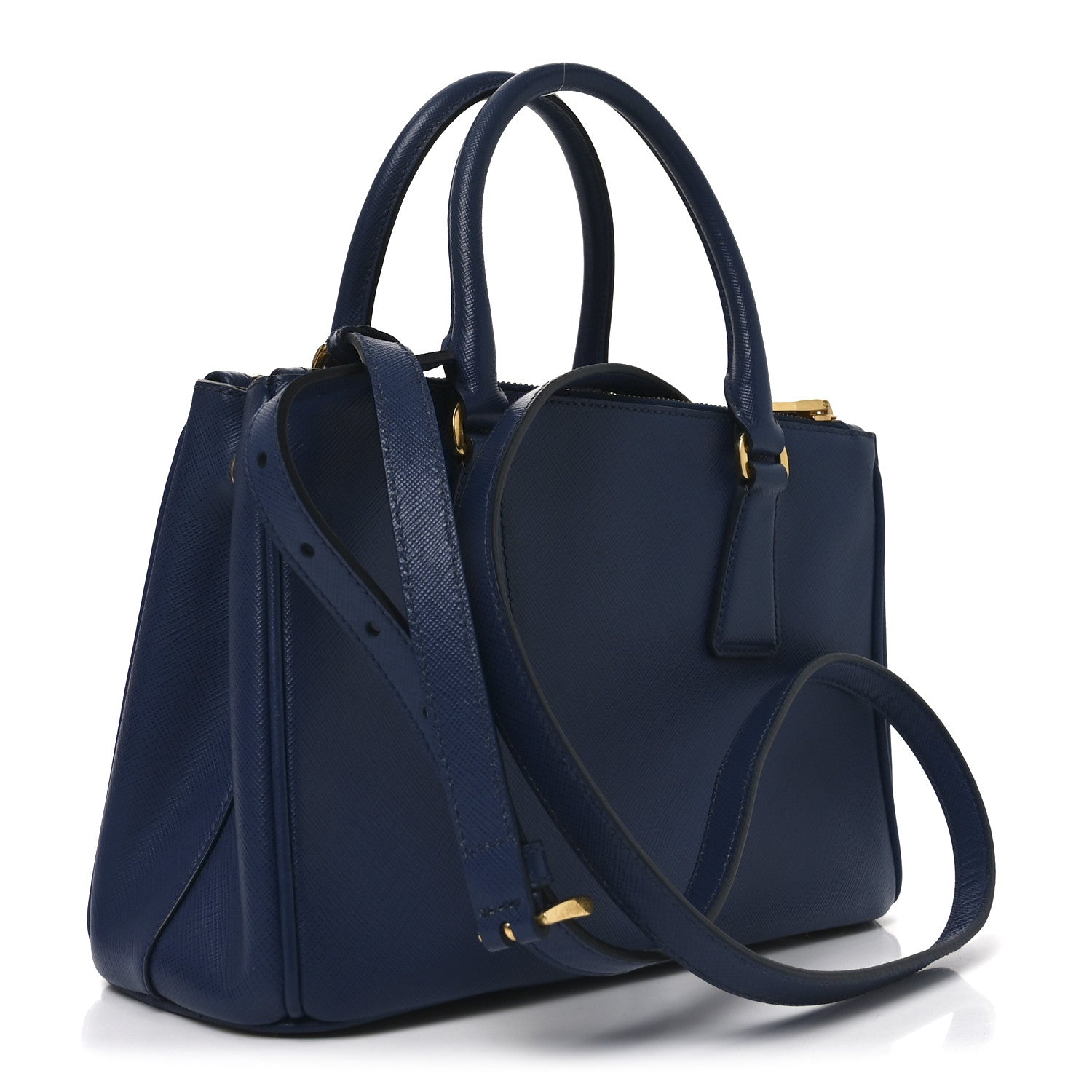 Prada Saffiano Lux Mini Galleria Double Zip Tote Bluette 5 of 16