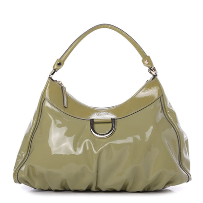 Gucci Patent Large D Ring Hobo Green 1 of 9