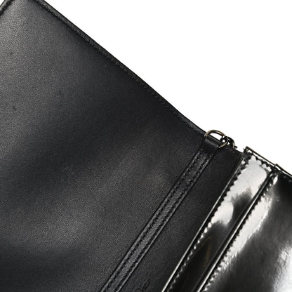 Christian Dior Metallic Patent Micro-Cannage Diorama Wallet on Chain Pouch Onyx Black 12 of 13