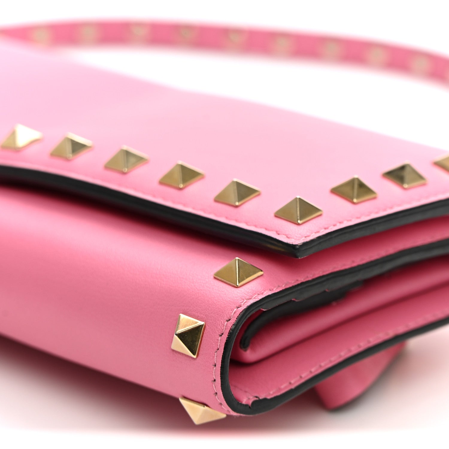 Valentino Garavani Vitello Rockstud Wallet On Strap Ninphea 10 of 10