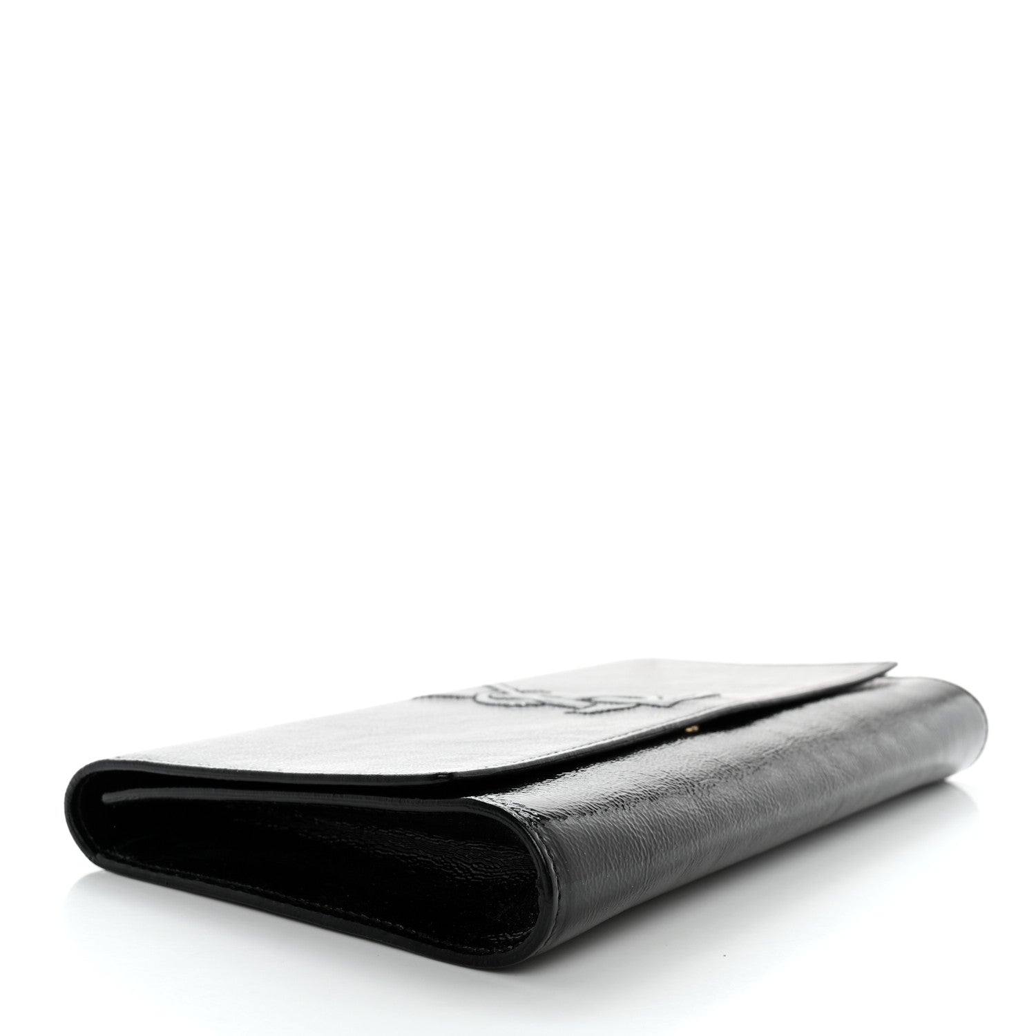 Saint Laurent Textured Patent Monogram Small Belle De Jour Clutch Black 4 of 12